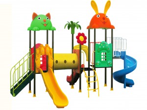 Nhà chơi liên hoàn cầu trượt ngoài trời mẫu 11